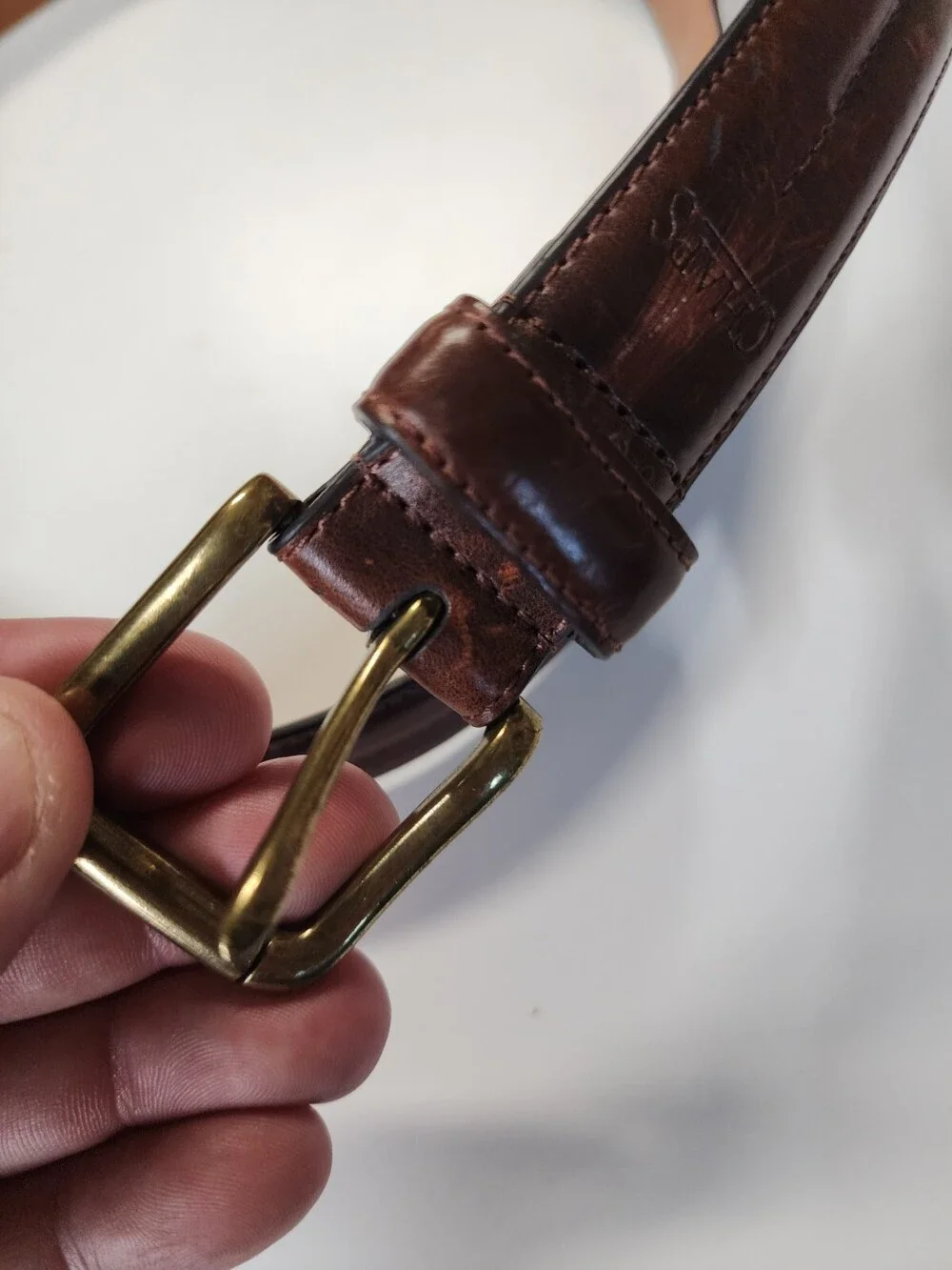 Chaps Belt Mens 38 Brown Leather 1